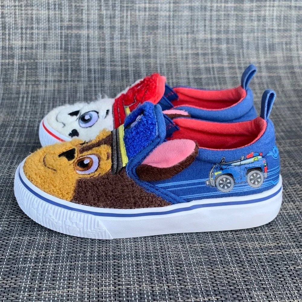 Paw Patrol Characters Toddler Kids Fleece Slip-On Sneakers Shoes size 7